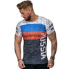 2019 Summer Russian flag men's casual fashion T-shirt round neck cool and lightweight man's T-shirt Free shipping
