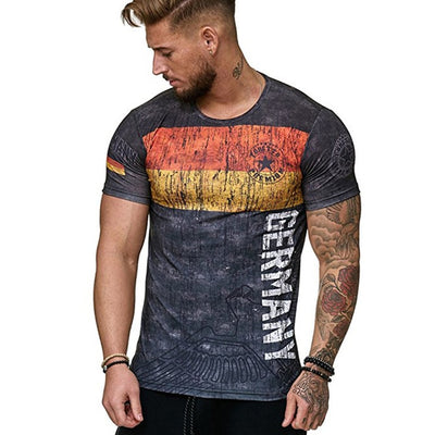 2019 Summer Russian flag men's casual fashion T-shirt round neck cool and lightweight man's T-shirt Free shipping