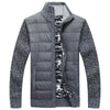 Winter Men's Fleece Sweater Coat Thick Patchwork Wool Cardigan Muscle Fit Knitted Jackets Fashionable Male Clothing for Autumn